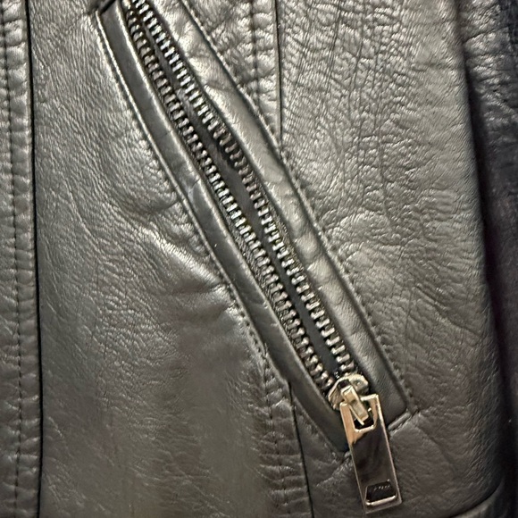 Black Vegan Jacket with Gray Hood - Picture 3 of 4